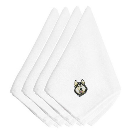 Carolines Treasures Siberian Husky Embroidered Napkins, Set of 4, 4PK EMBT2305NPKE